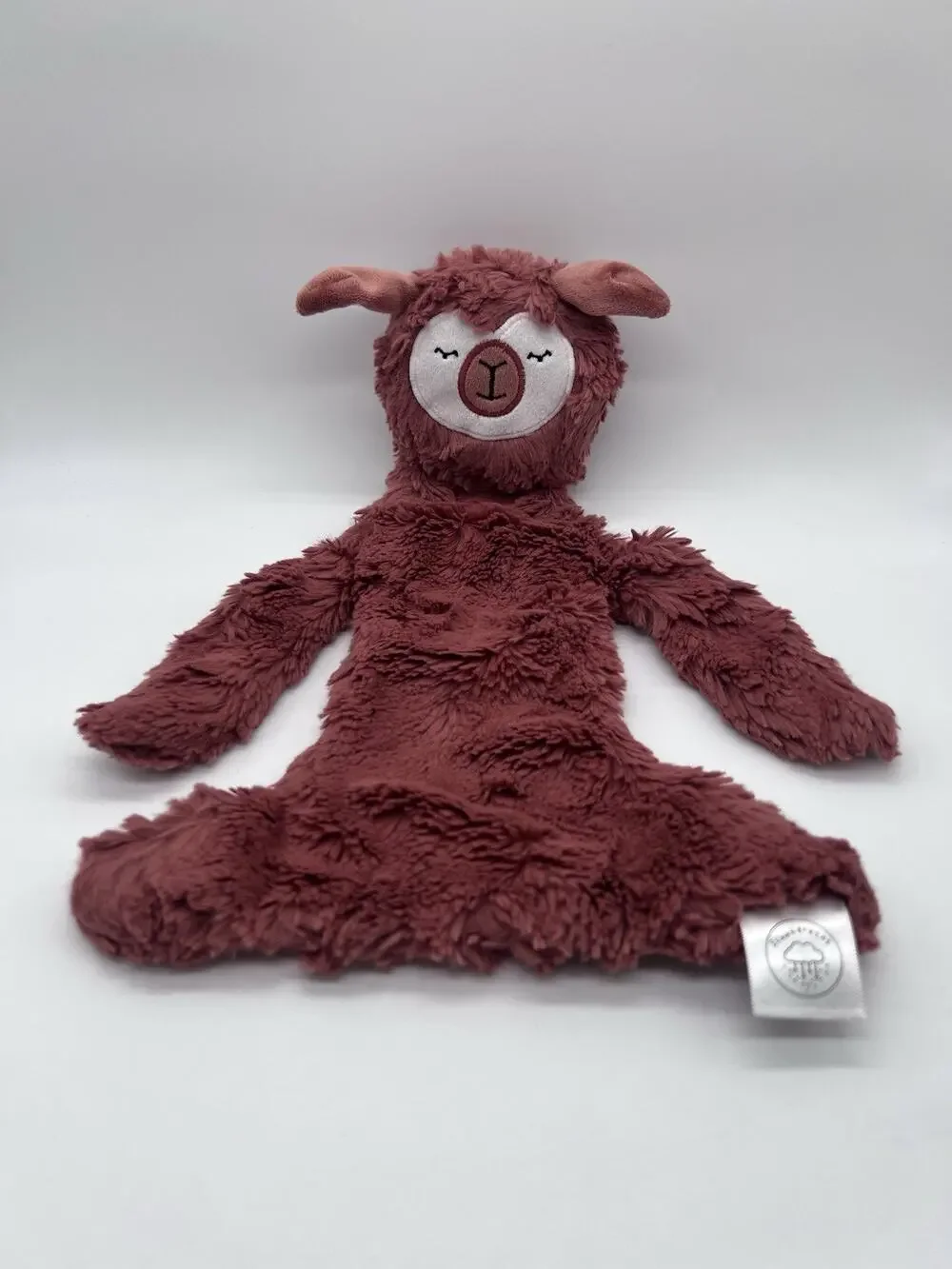 Slumberkins Snuggler Rust Brown Copper Alpaca Llama Lovey Blanket Sewn Eyes
